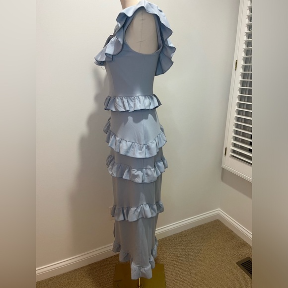 Show Me Your MuMu NWOT Greta Dress in Steel Blue Stretch - Picture 13 of 16